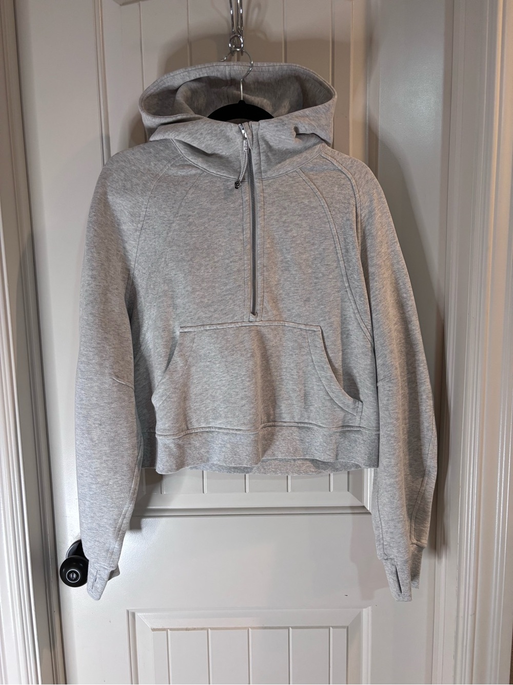 lululemon athletica Light Gray Half-Zip Hooded Sweatshirt